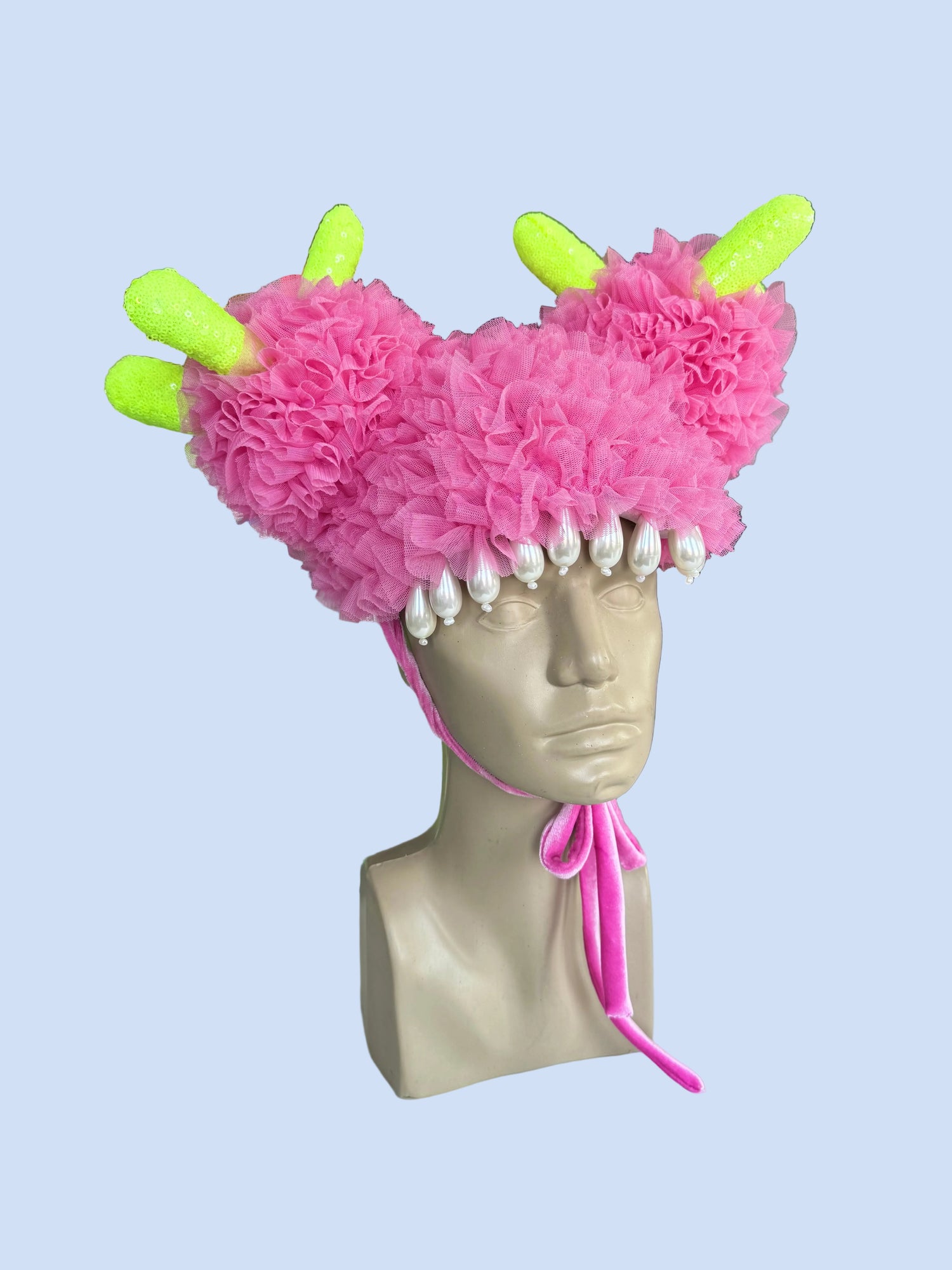 Pink Ruffle Antler Heapiece