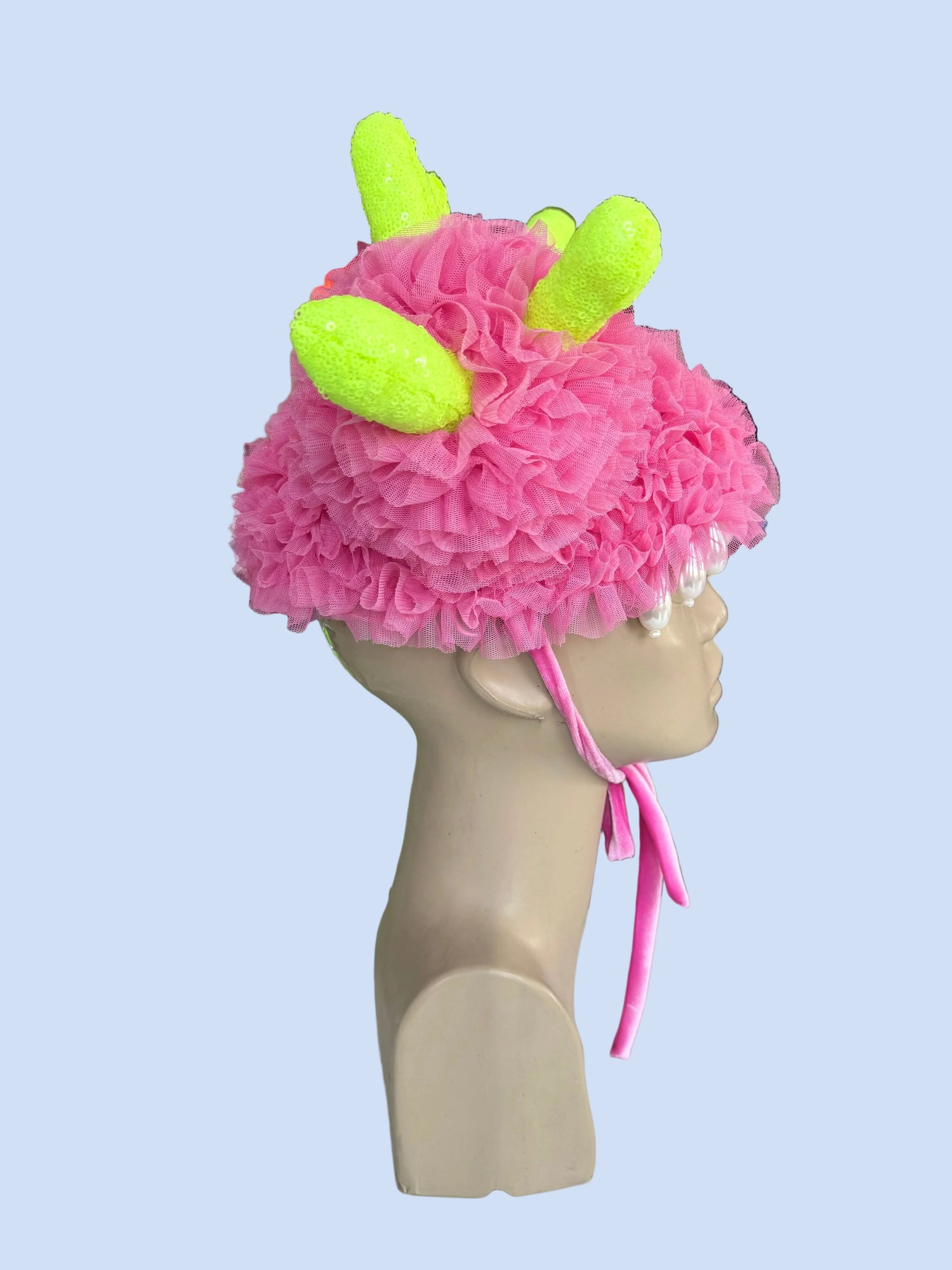 Pink Ruffle Antler Heapiece