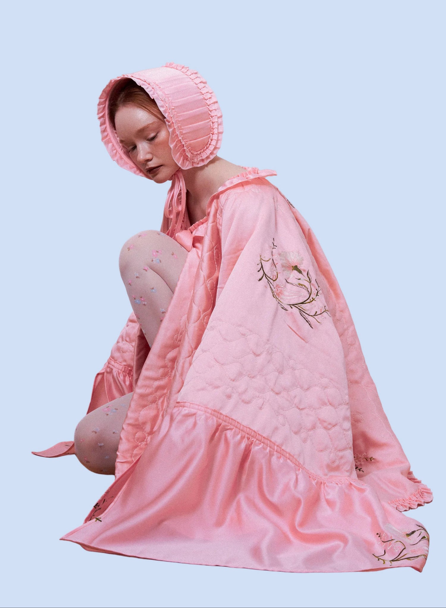 Butterfly Fly Away Coat- Satin Mat Pink