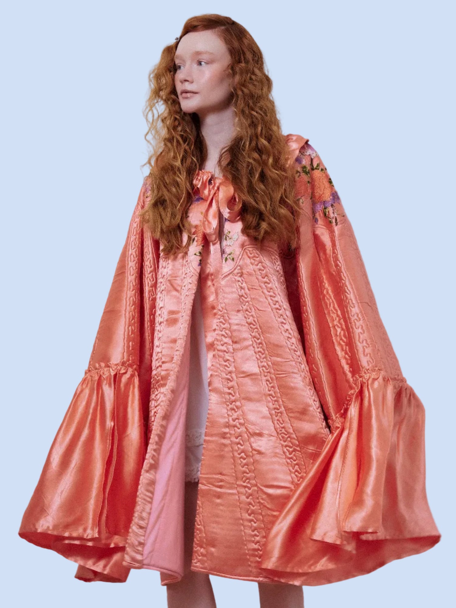 Butterfly Fly Away Coat- Silk Salmon