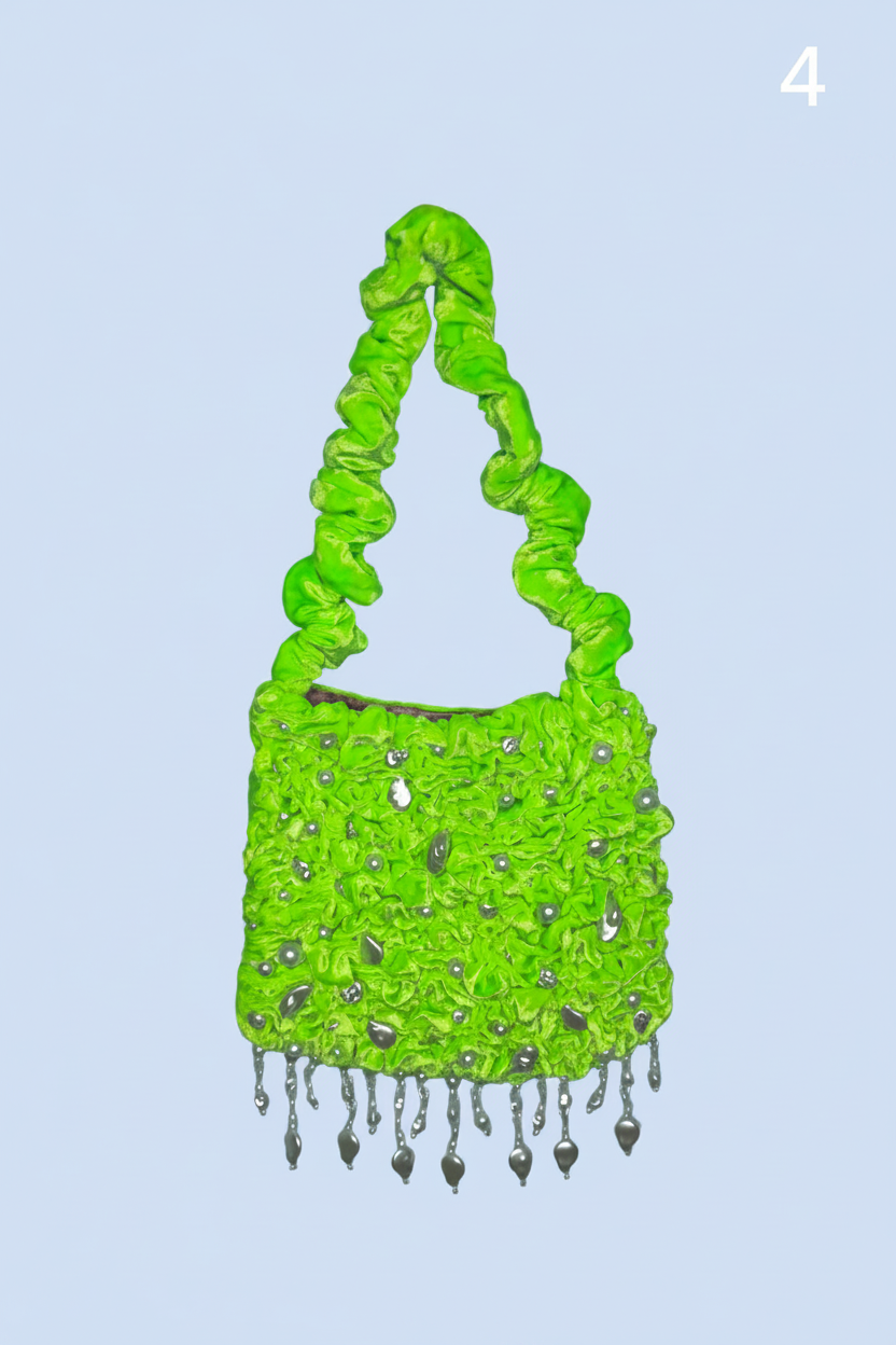 Glimmer Velvet Bag- Green