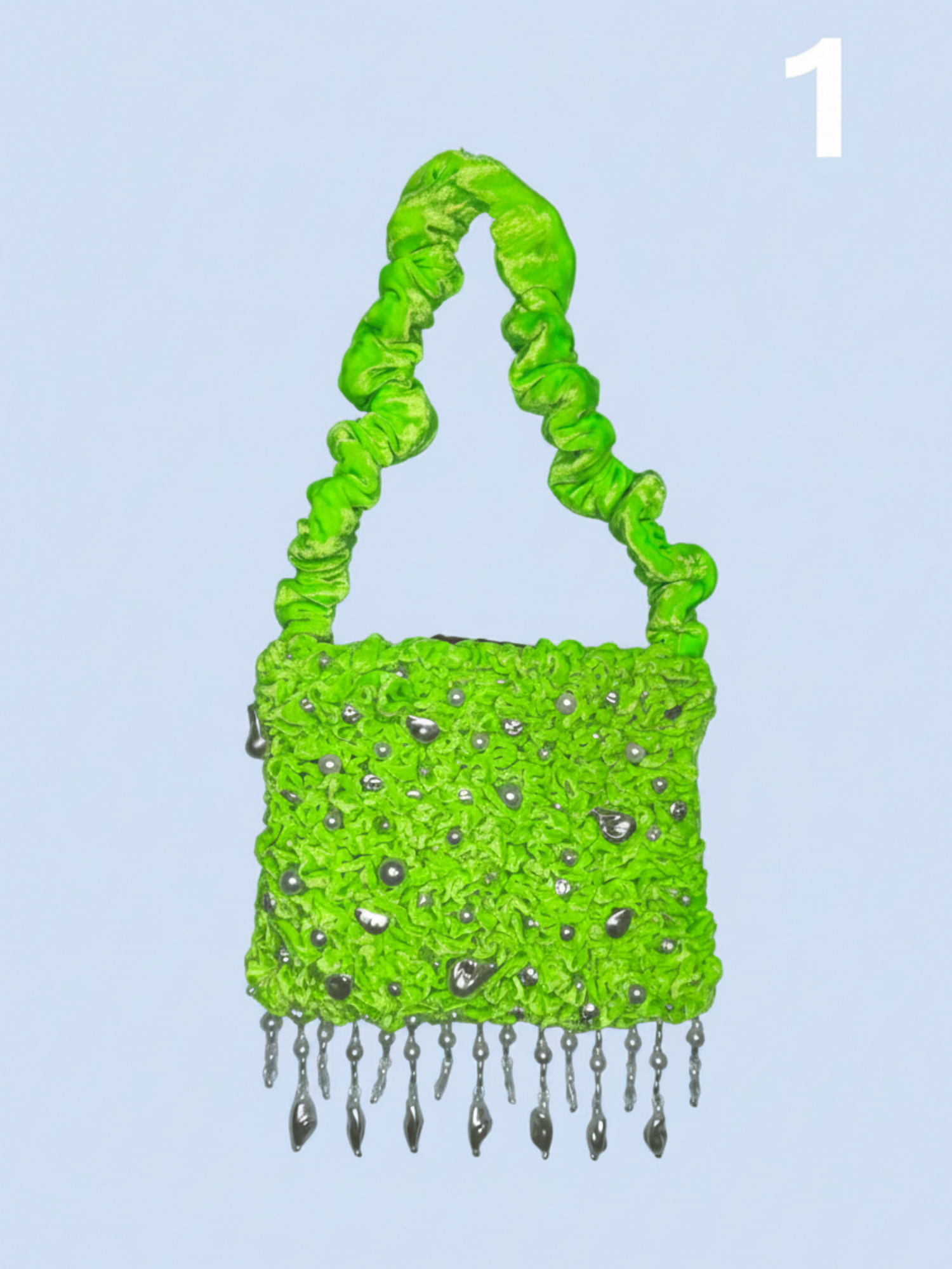 Glimmer Velvet Bag- Green