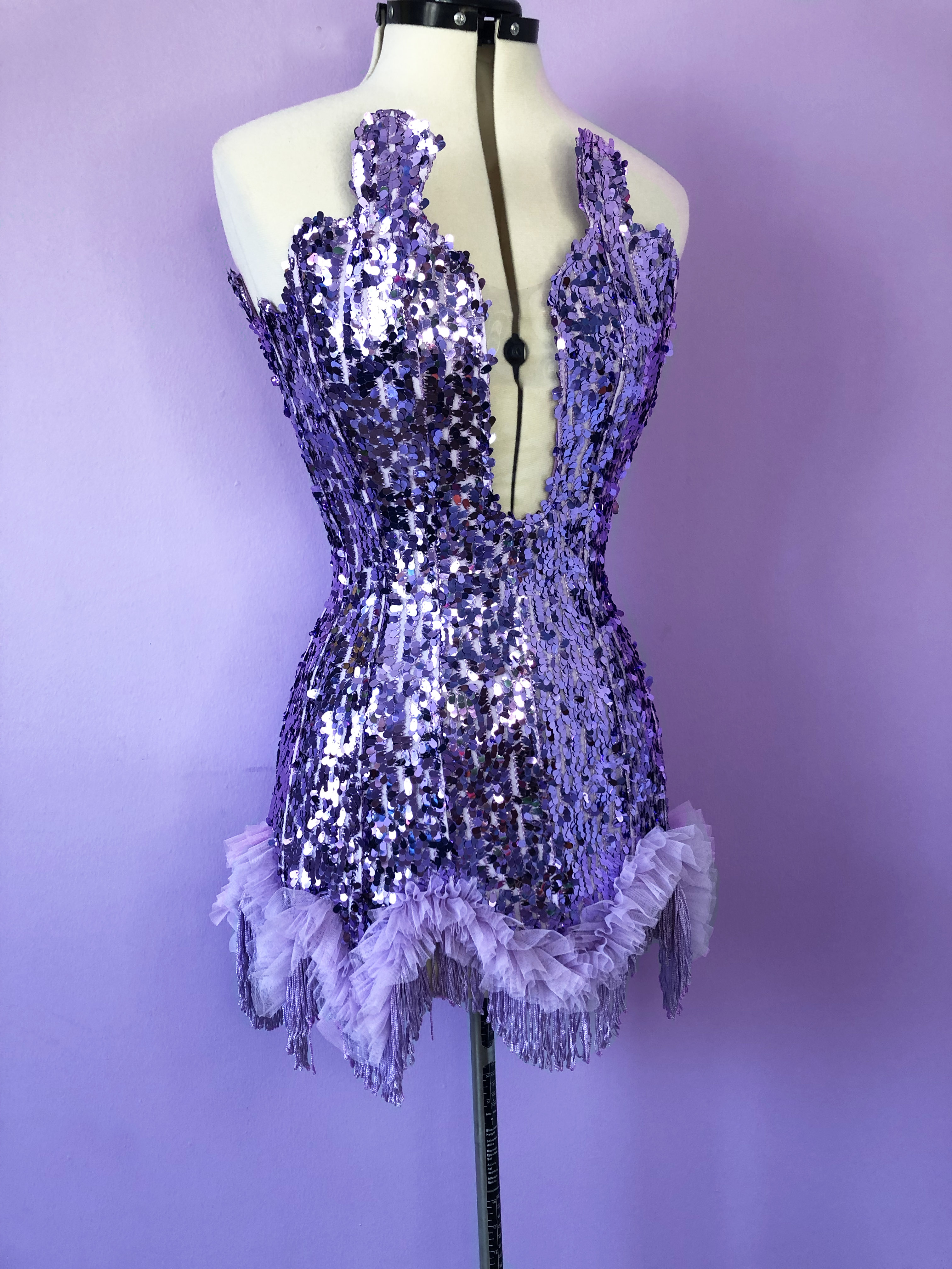  Purple Satin Silver Pearls Sequins Burlesque Costume Overbust  Corset Skirt Dress: Clothing, Shoes & Jewelry