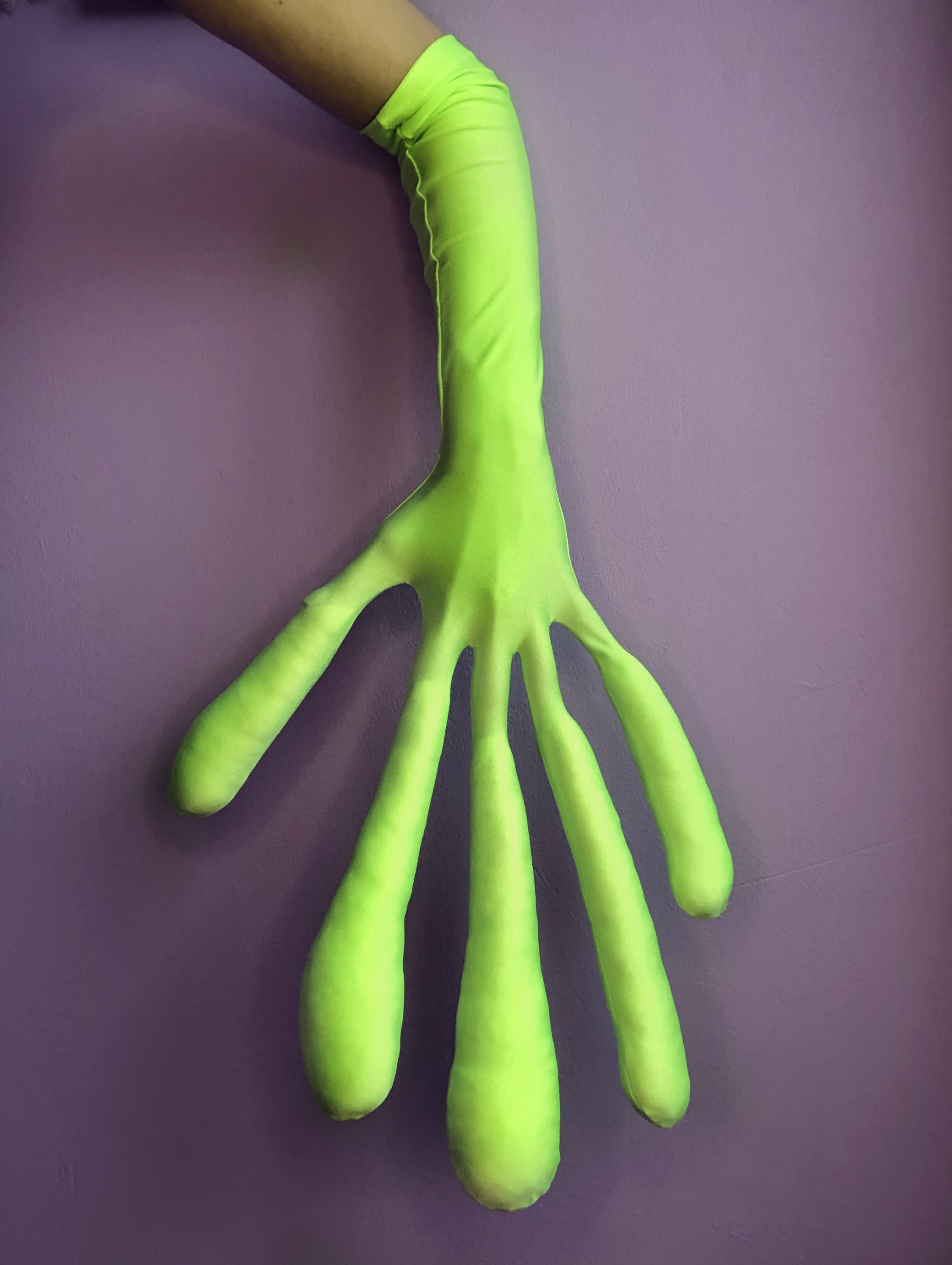 Long Finger Gloves- Neon Green